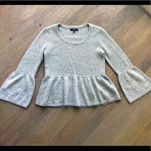 Express Gray Angora bell sleeve sweater